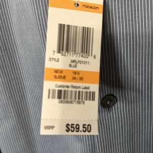 mens Material London button down striped shirt size  L 16.5”